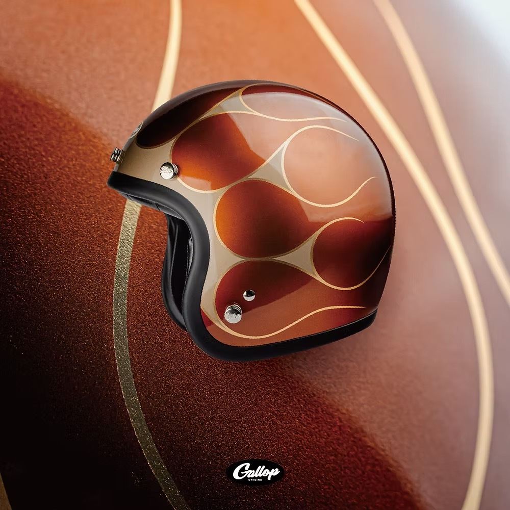 GALLOP '月火' 設計款 金箔火焰【橘色】 3/4罩式