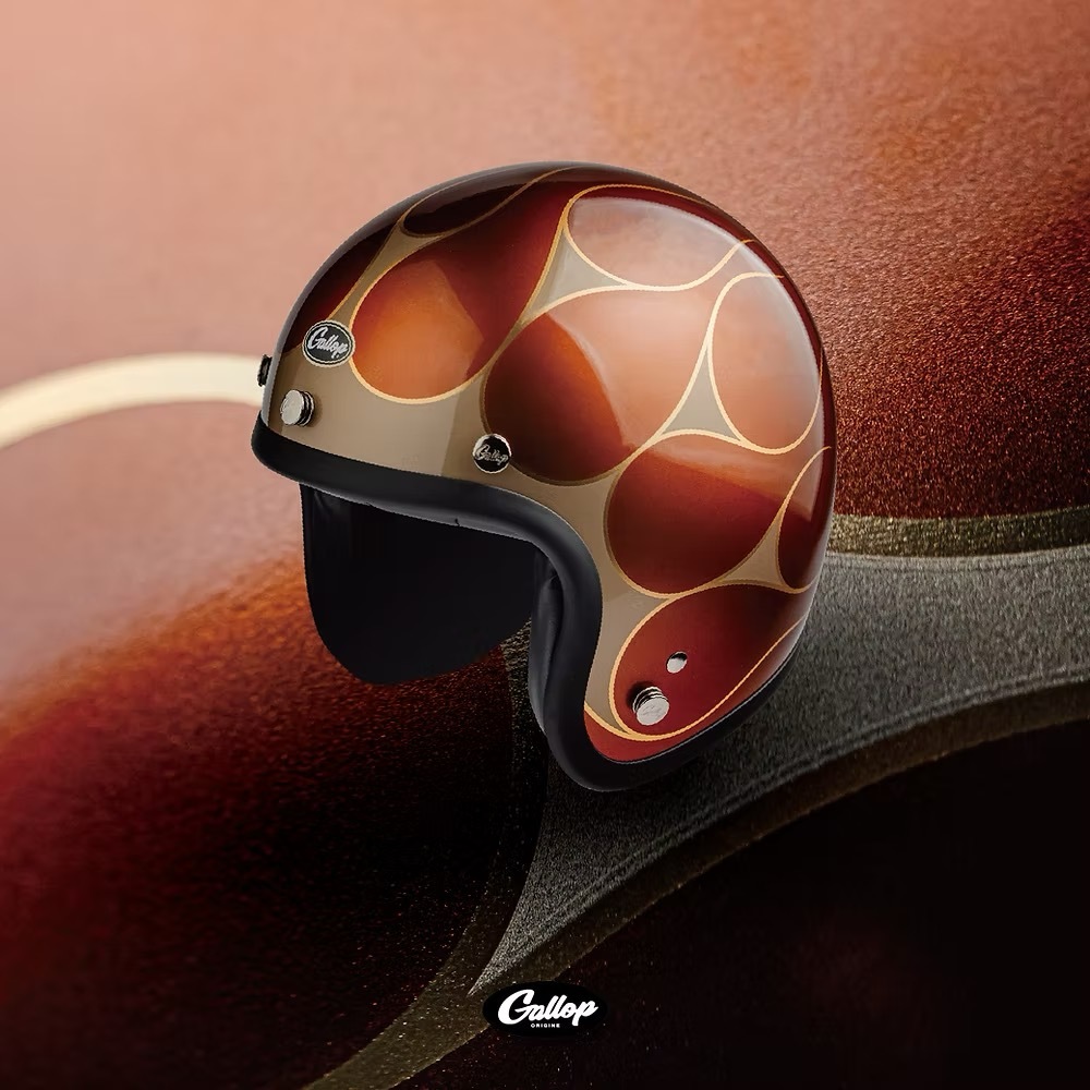 GALLOP '月火' 設計款 金箔火焰【橘色】 3/4罩式