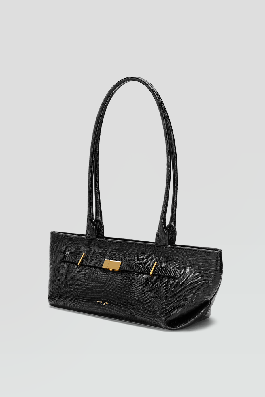 DeMellier｜NEW YORK 真皮壓紋金釦法棍型肩背包