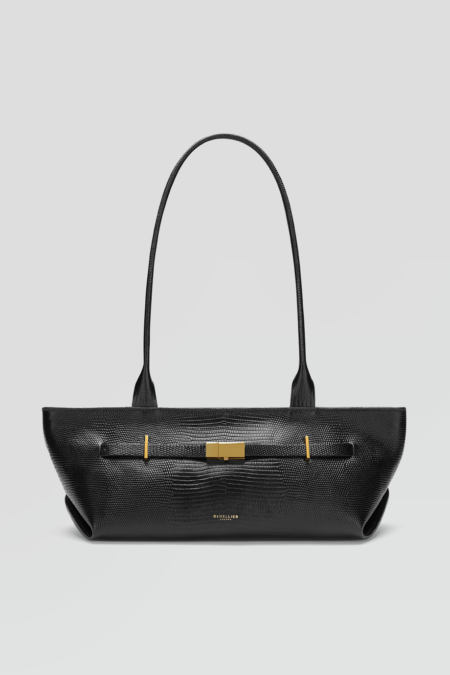 DeMellier｜NEW YORK 真皮壓紋金釦法棍型肩背包