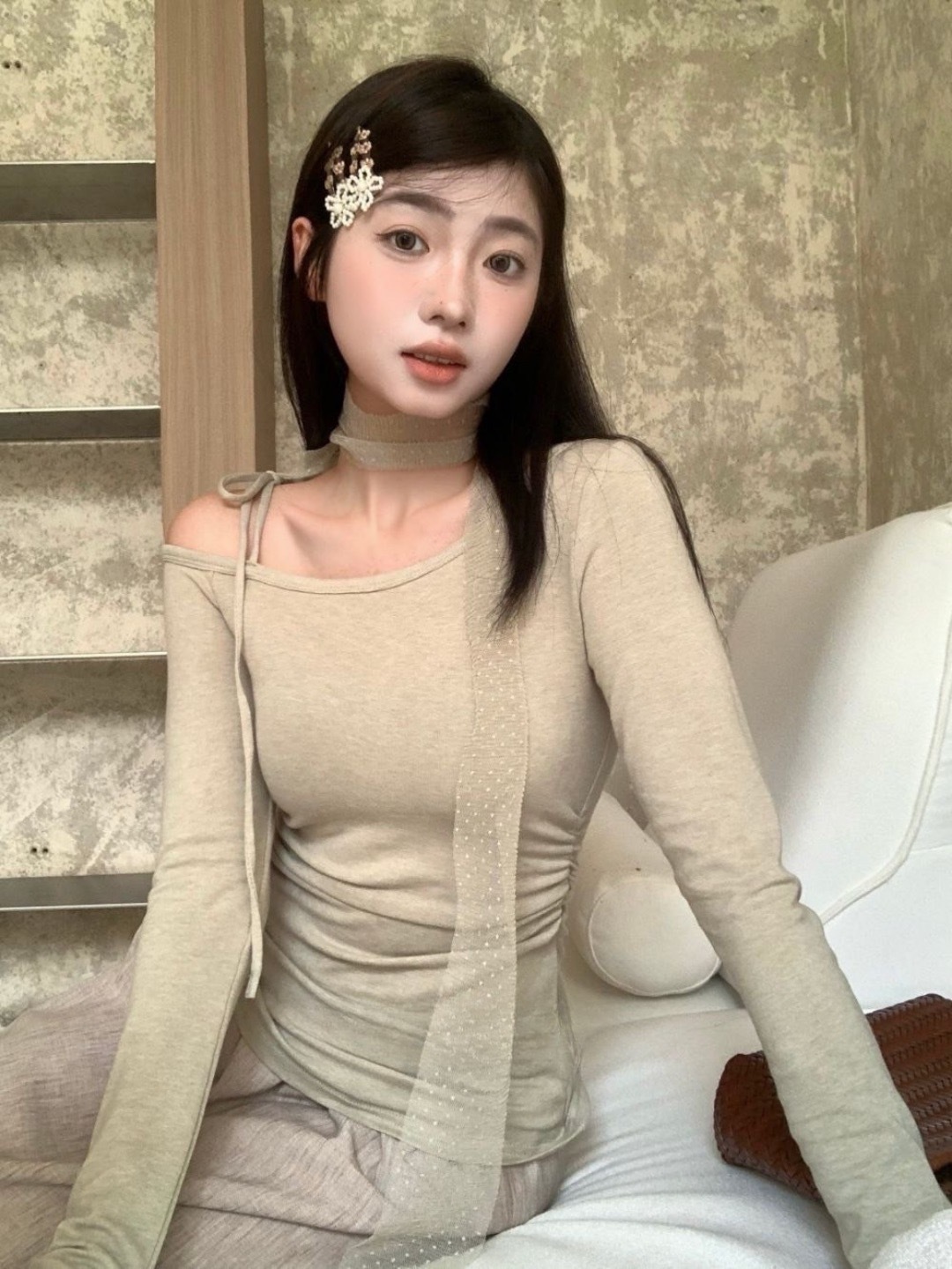 心機綁肩收腰上衣