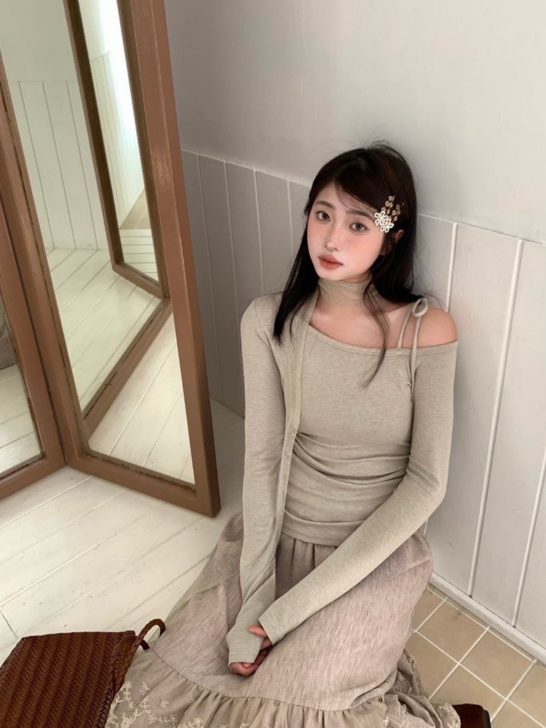 心機綁肩收腰上衣