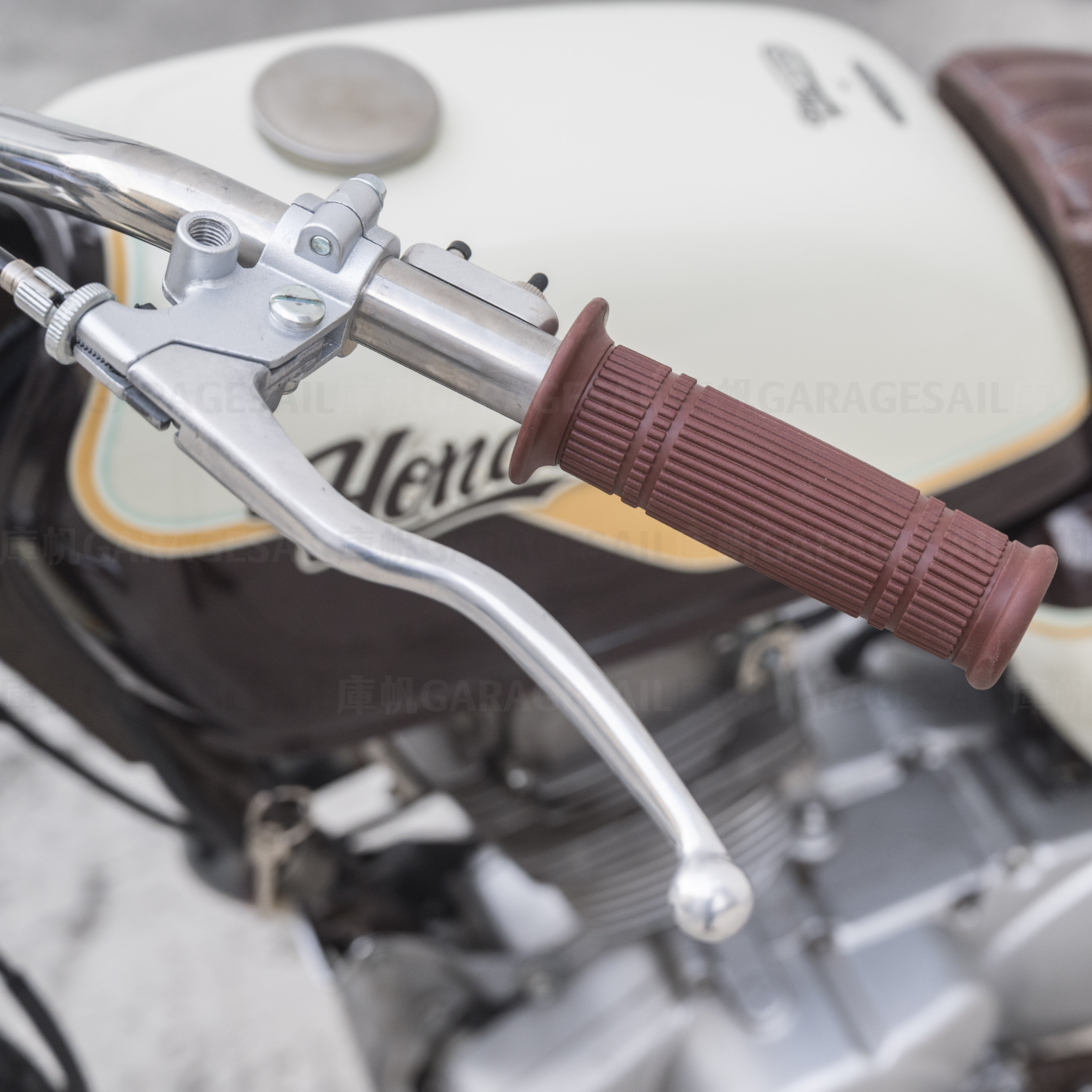 橡膠 握把套 流線 - 咖啡