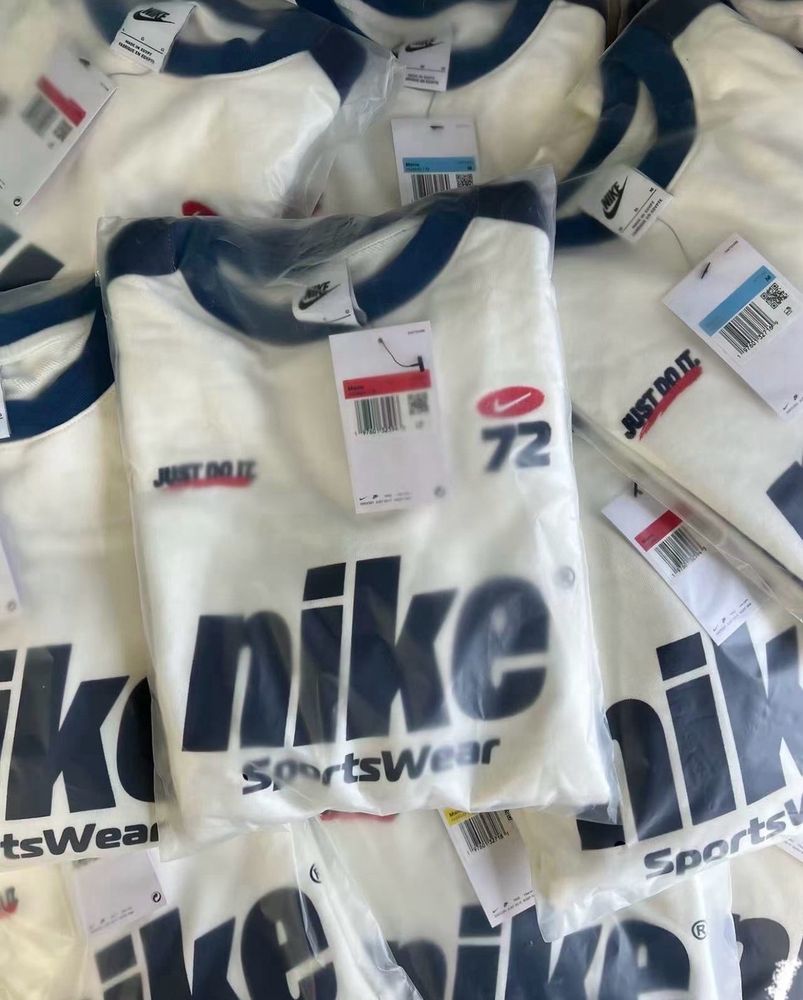 【Luxury】 NIKE 長袖上衣 賽車造型 拼接風 NSW CLUB CREW FT CIRCUIT 白藍  米白 HQ4949-133 HQ4949-129 棉質