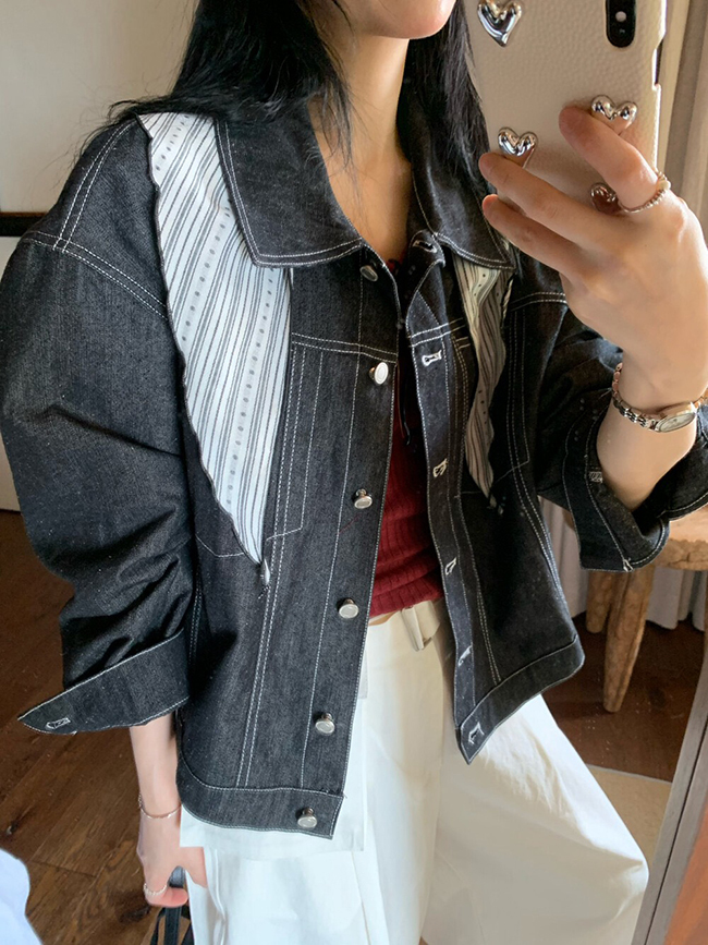 秋  率性爆棚牛仔外套(附絲巾)-預購優惠價