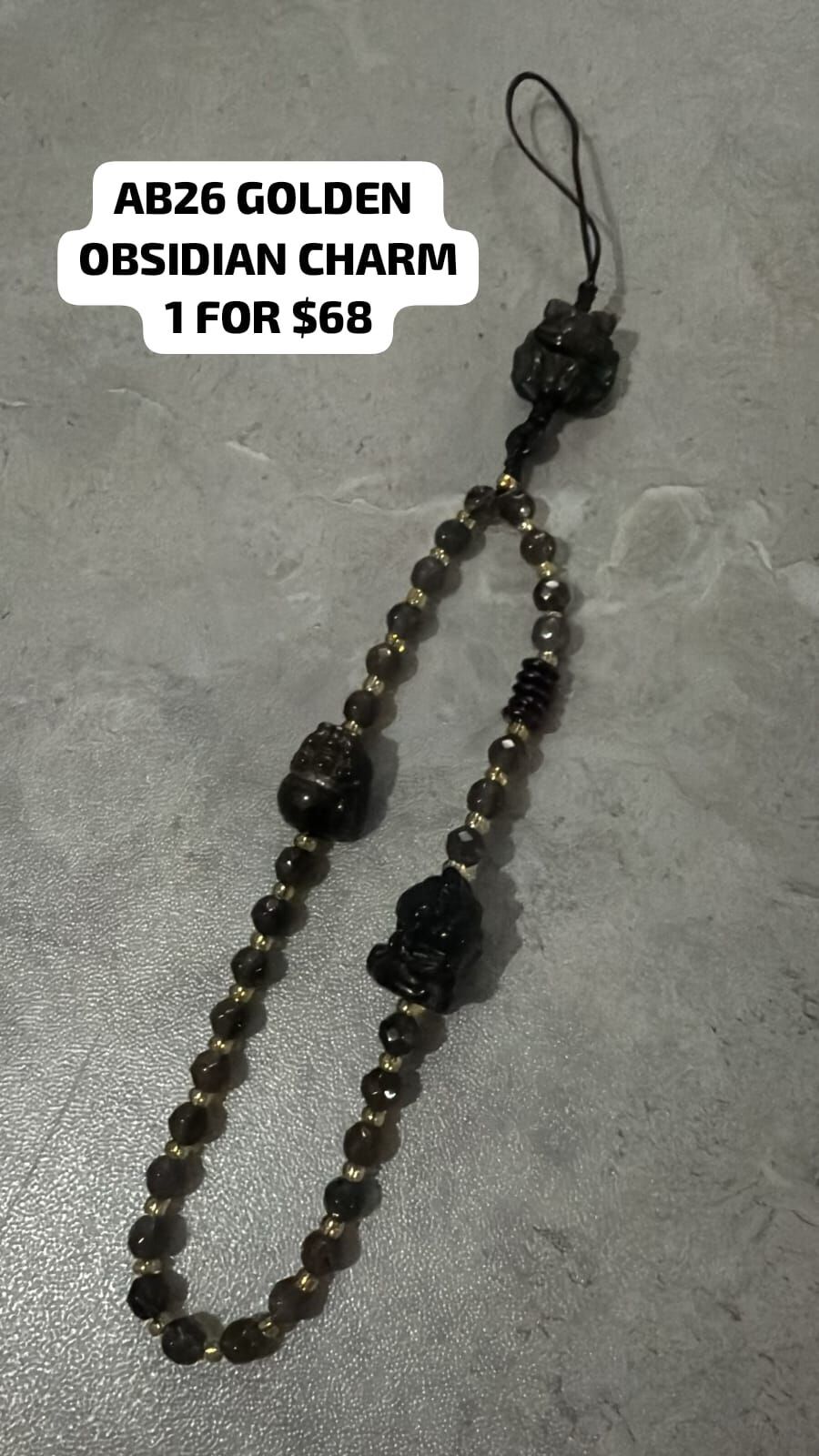 1 AB26 GOLDEN OBSIDIAN CHARM