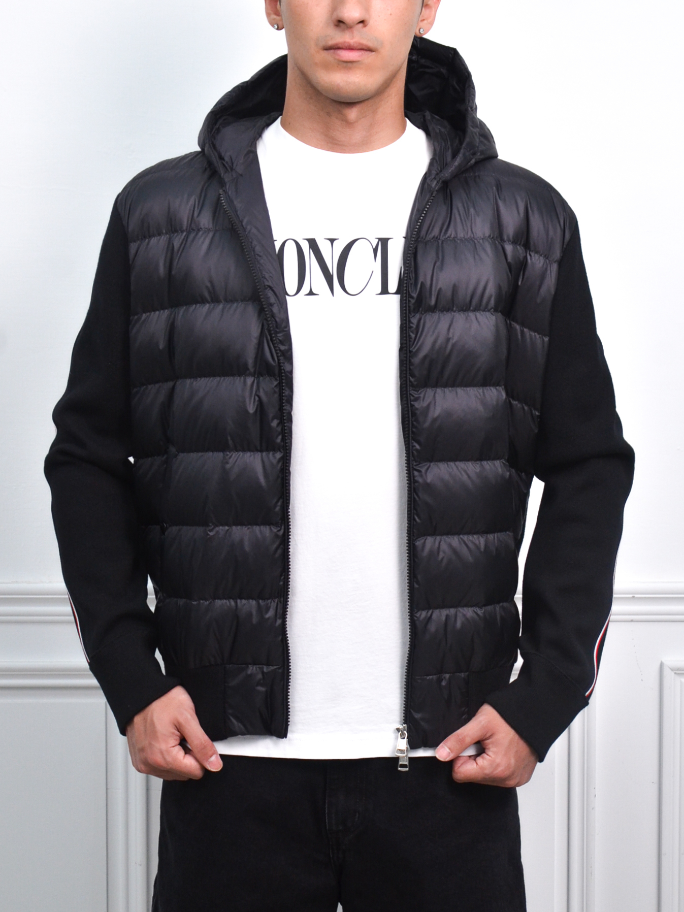MONCLER Padded Knitted Hoodie 羊毛連帽羽絨外套【J20919B00022M1131999】