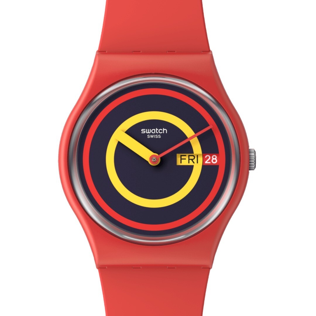 【Swatch】SWATCH CONCENTRIC RED SO28R702 34mm 現代鐘錶