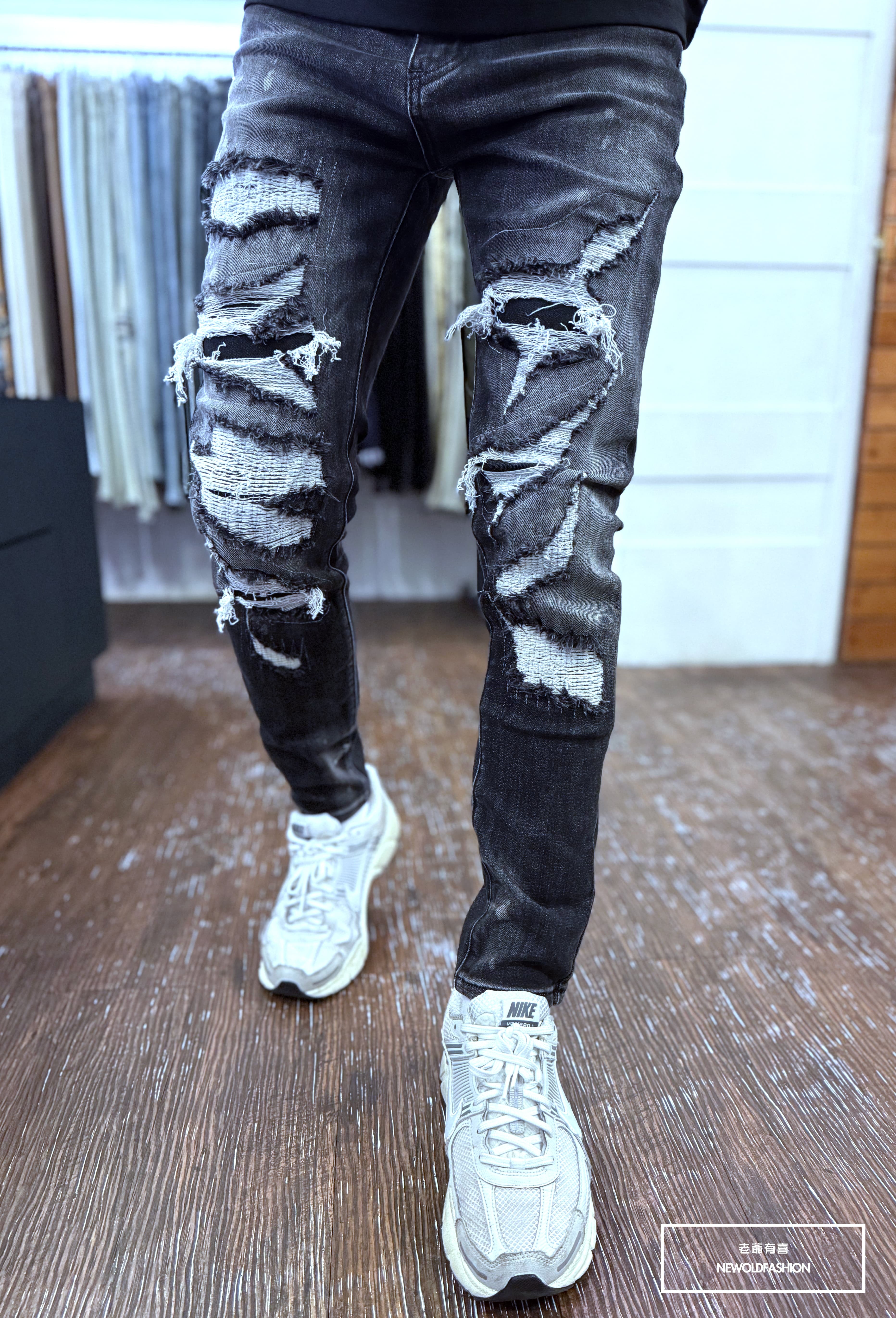 『官網限定』重磅大破壞抽鬚小直筒褲(NOF25081051)