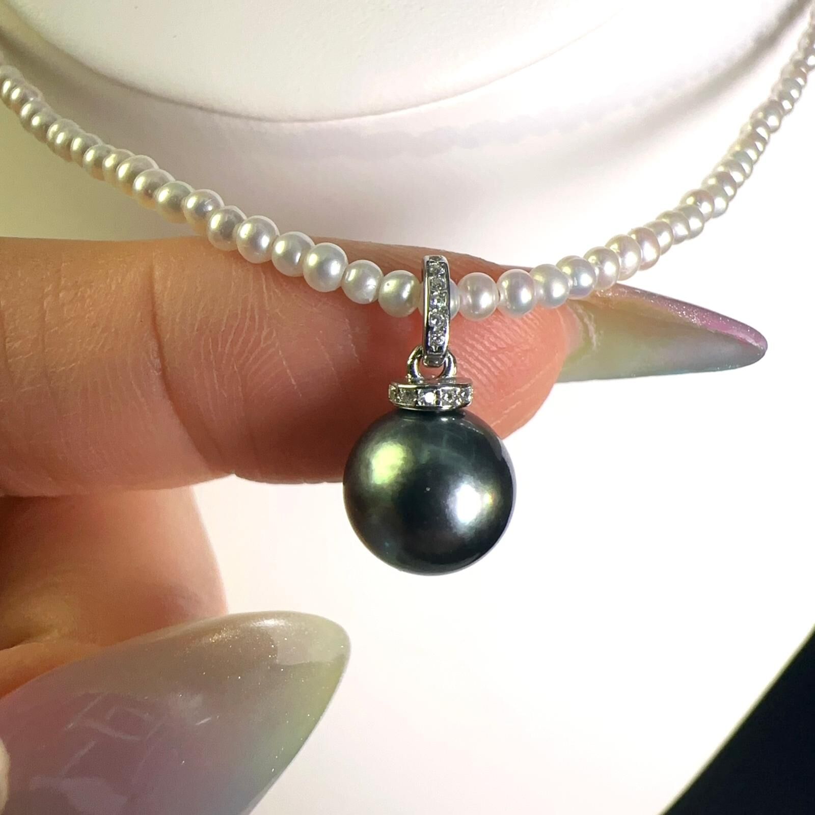 【直播】LL082837 S925銀 大溪地黑珍珠頸鏈(SPN5460001)