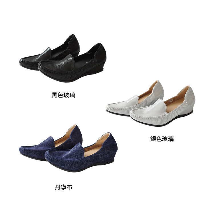 長輩加分 日本製真皮小坡跟豆豆鞋【PO1056】