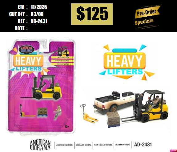 PO-$125 * AMERICAN DIORAMA * 1:64 Figure Set: Heavy Lifters [OD29/08]