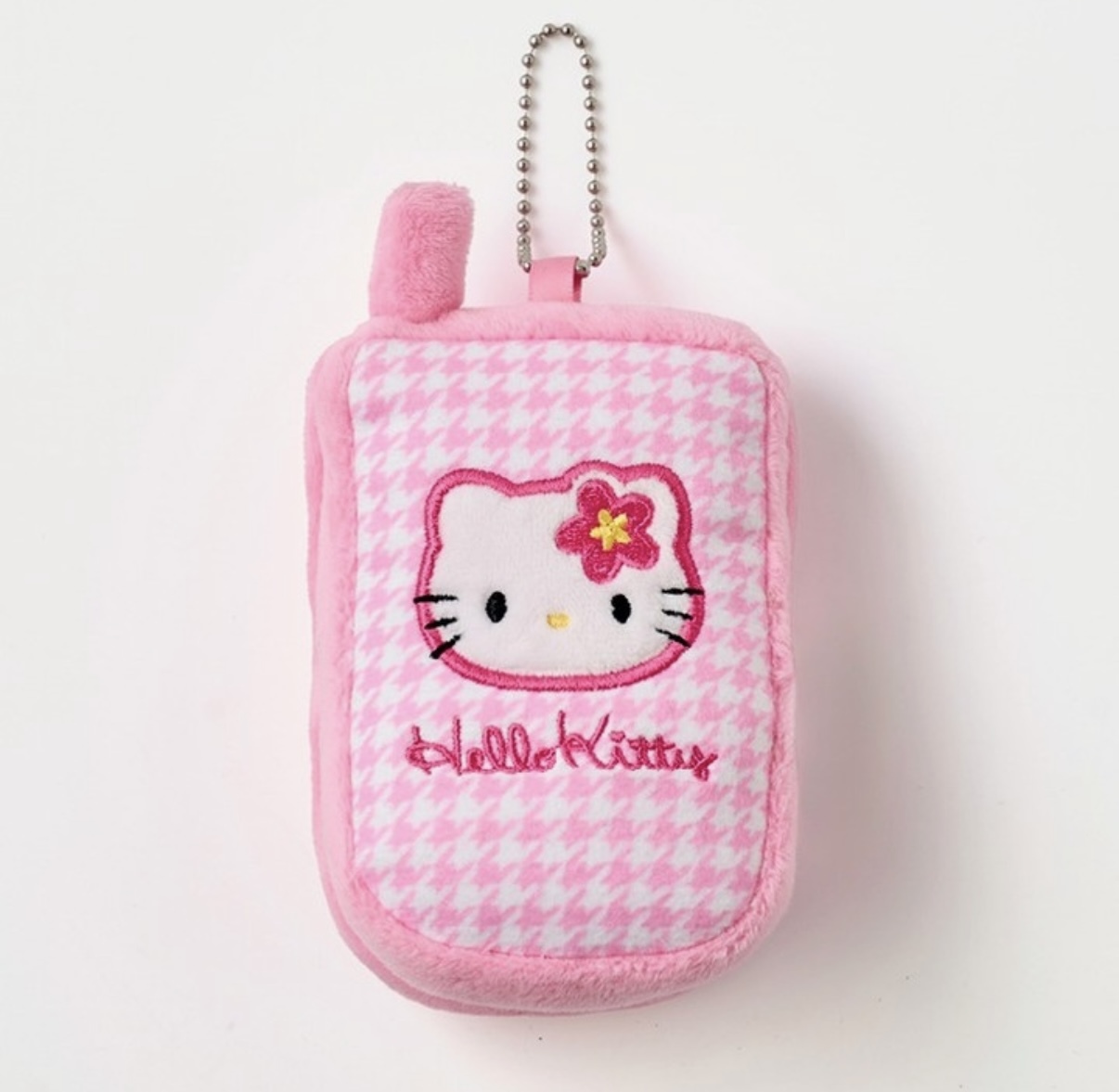 現貨┃三麗鷗 KITTY 立體 千鳥格 手機造型 化妝鏡 吊飾