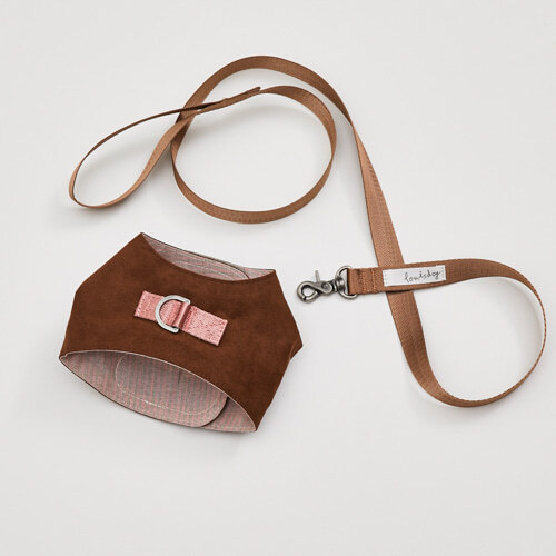 Louisdog 散步去胸背/磚紅類麂皮