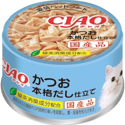 CIAO Cat Canned Food．Bonito + Bonito Soup 85g #A-89