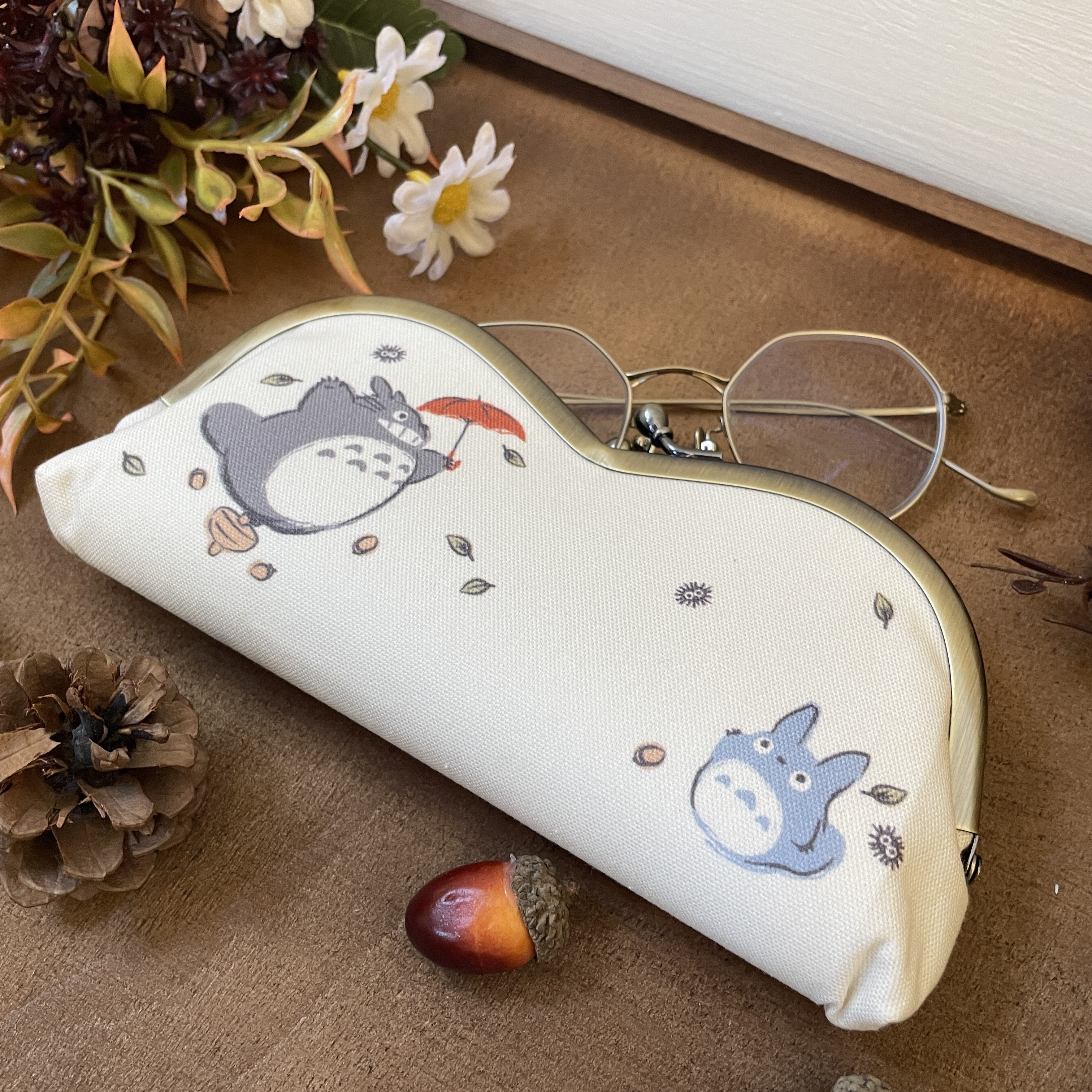 珠扣眼鏡袋 龍貓 起飛