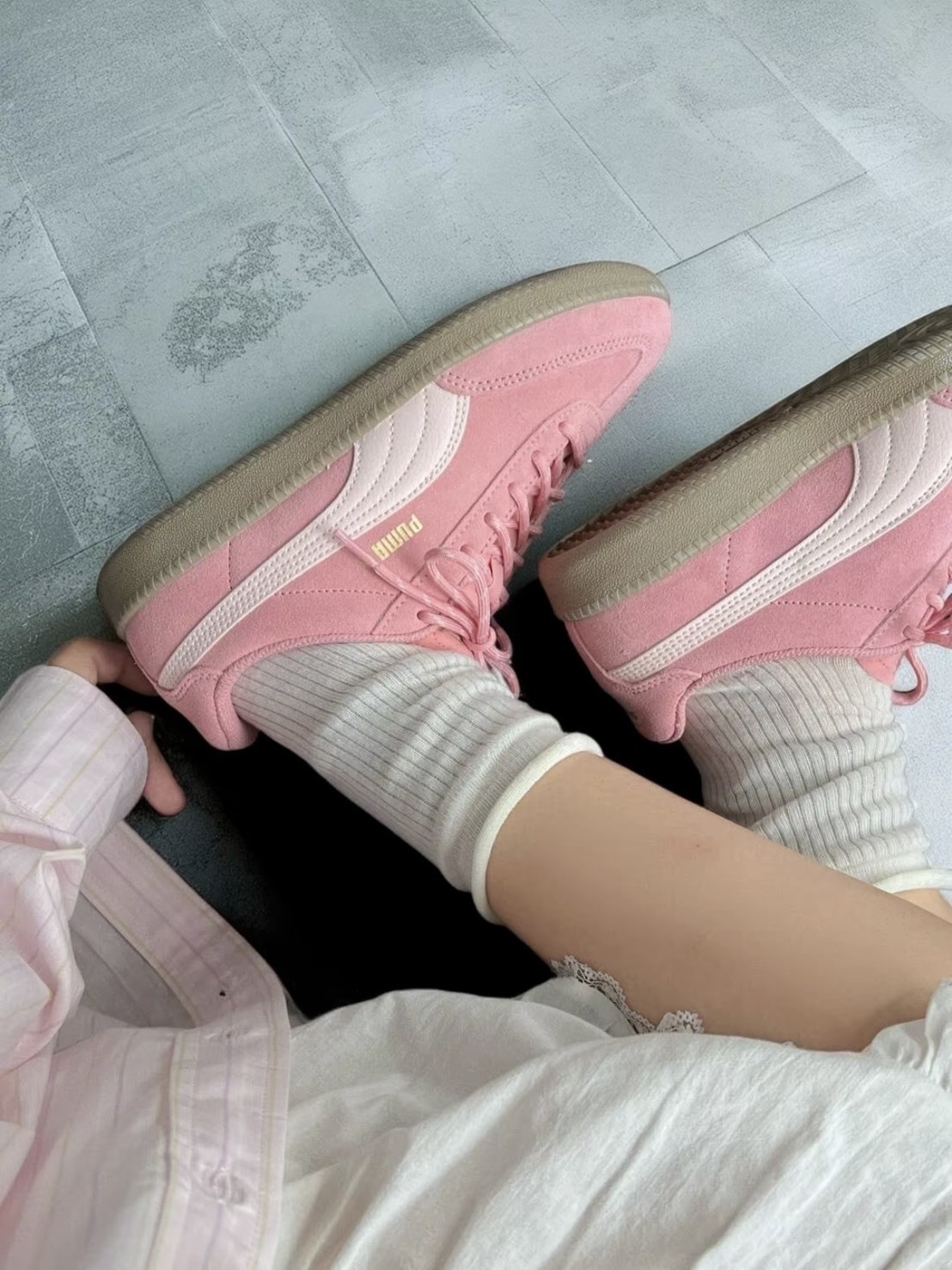 Puma 9-T suede 復古麂皮 櫻花霧粉