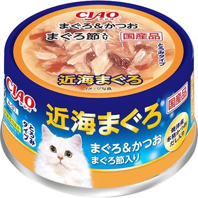 CIAO Cat Canned Food．Coastal Tuna + Bonito + Dried Tuna 80g #A-91