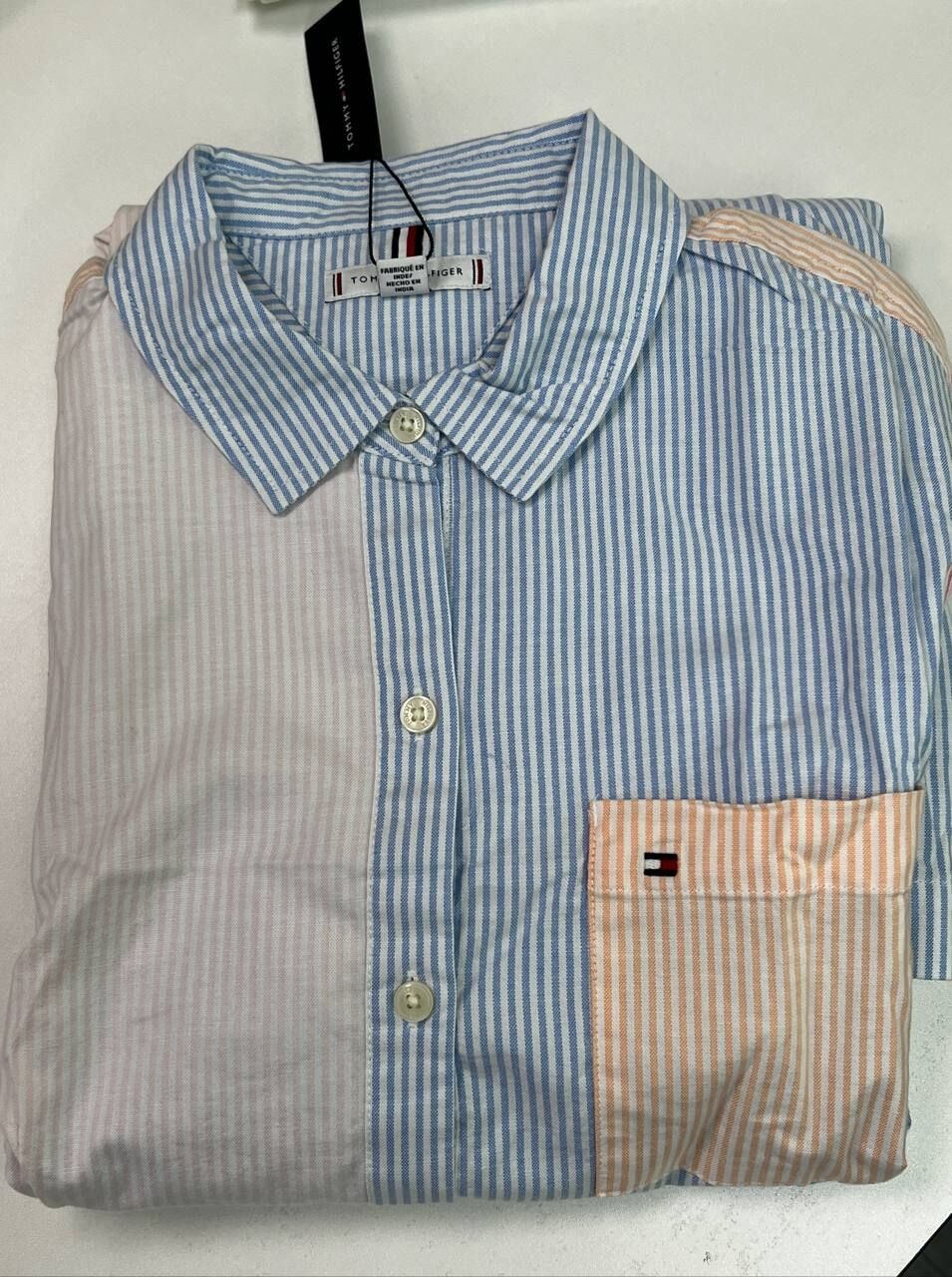 [S] TOMMY HILFIGER MULTI STRIPE OXFORD SHIRTDRESS, XW05480-100 (STH1447)