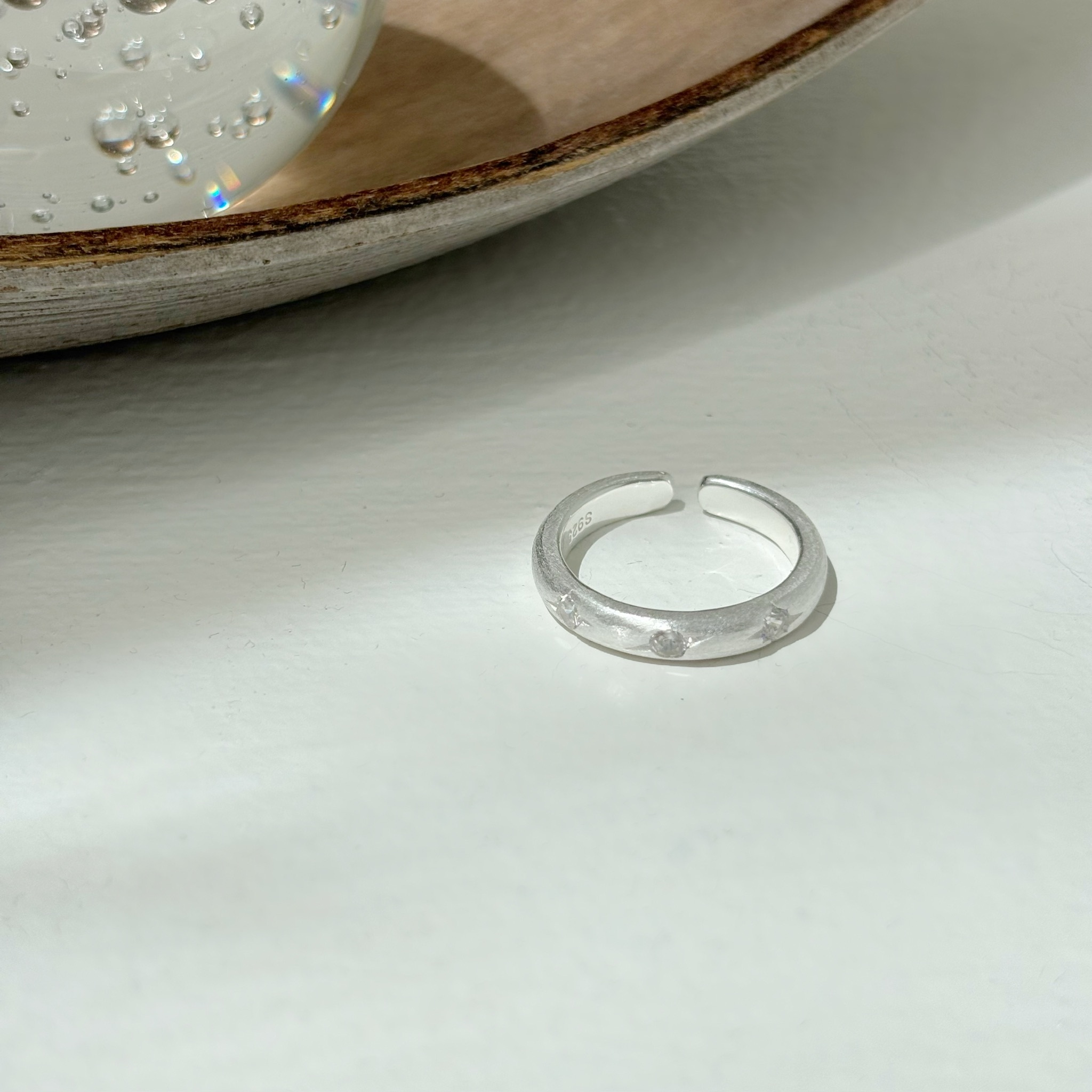 霧感星芒鋯石可調戒指