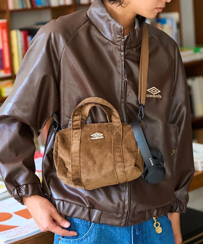 "代購" UMBRO Corduroy MINI BOSTON BAG 燈心絨圓筒包