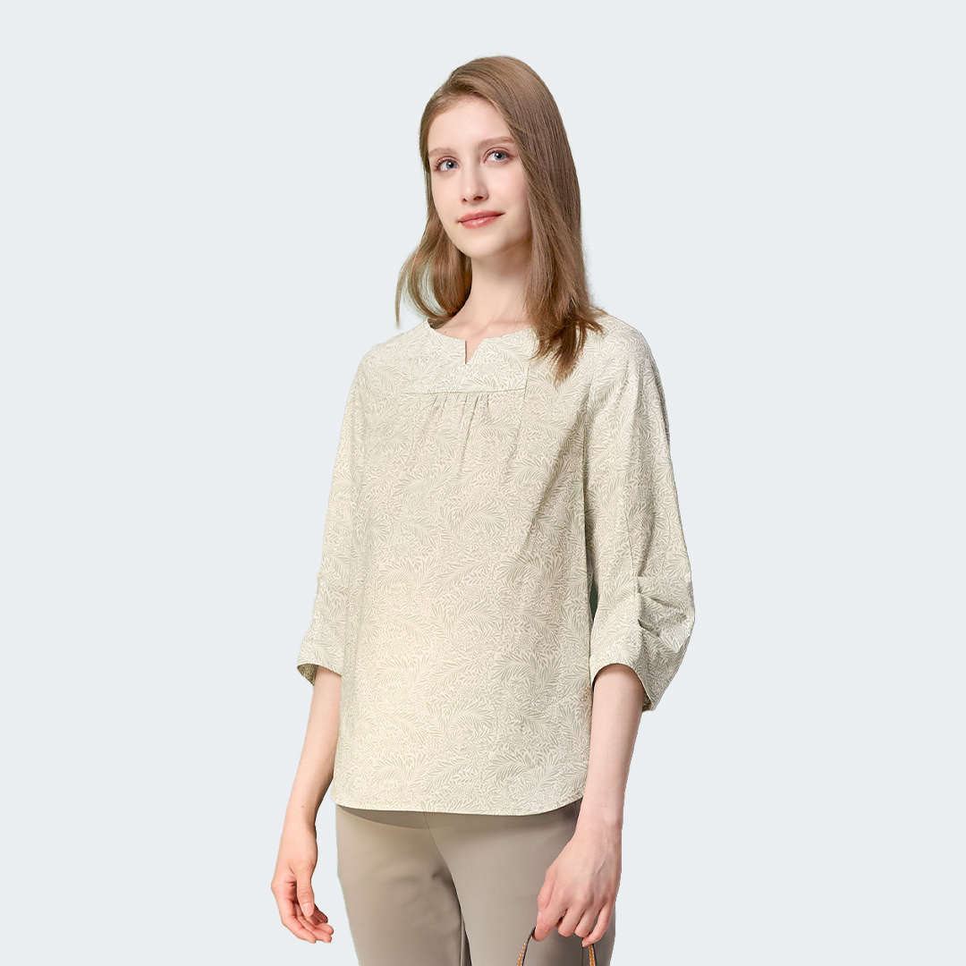 雅緻植影七分袖上衣