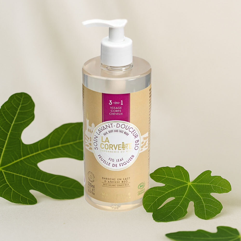 La Corvette l 3合1 [ 沐浴.洗髮.潔顏 ] 有機液體皂500ml - 無花果葉