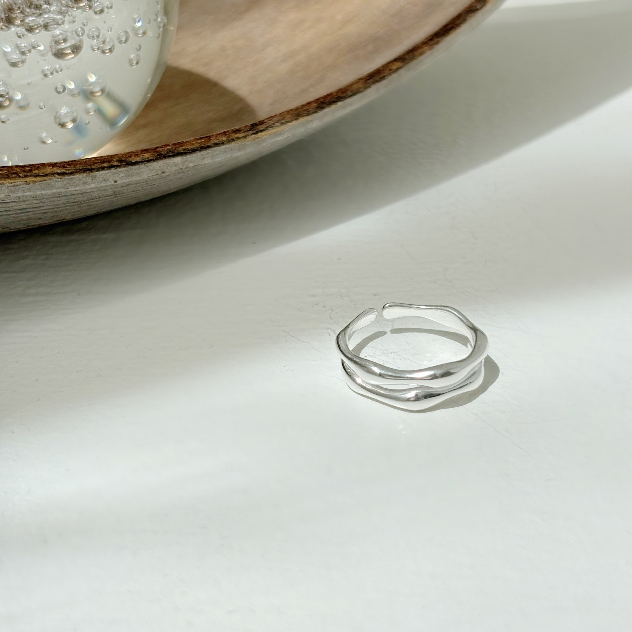 厚波紋雙層可調戒