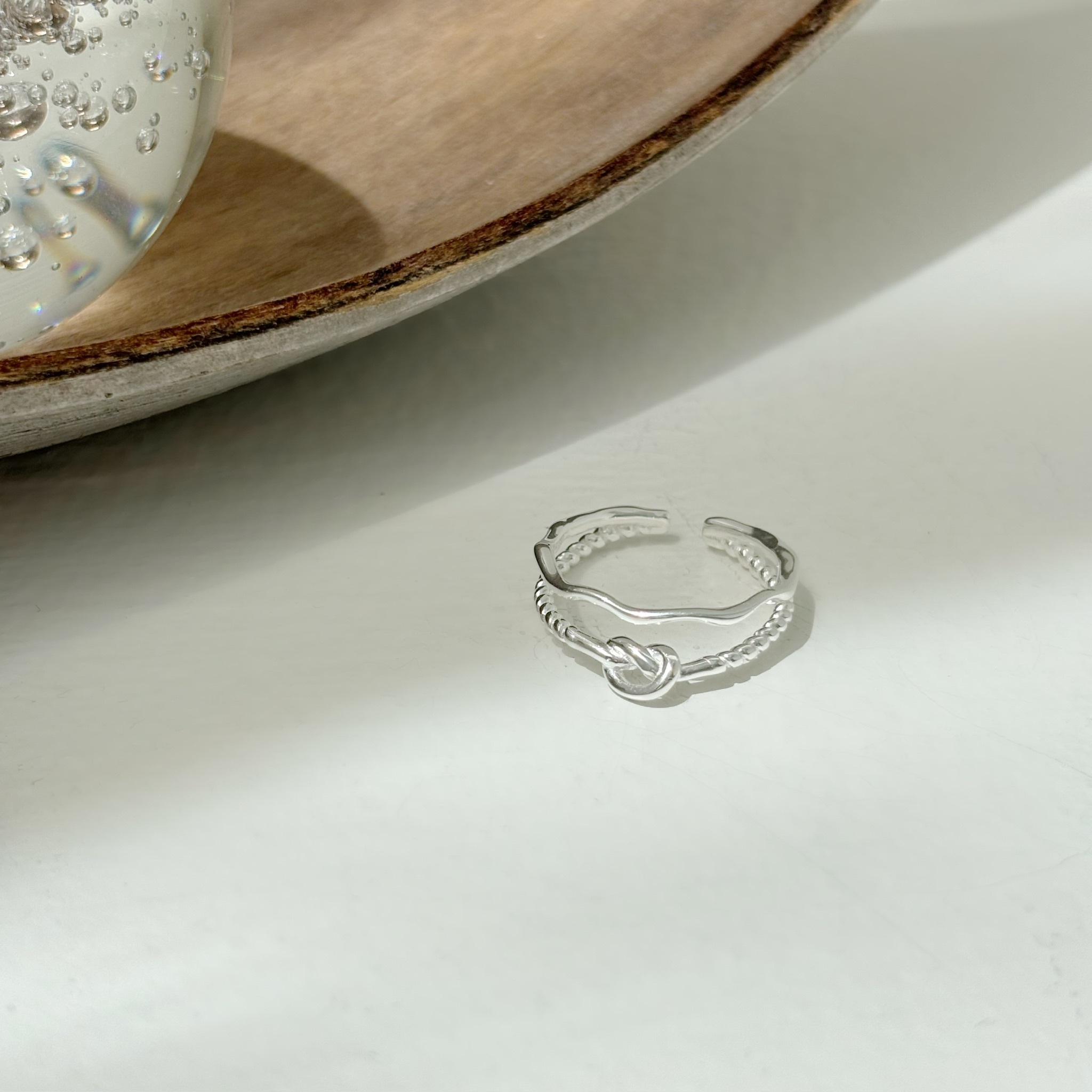 麵包結麻花雙層可調戒指