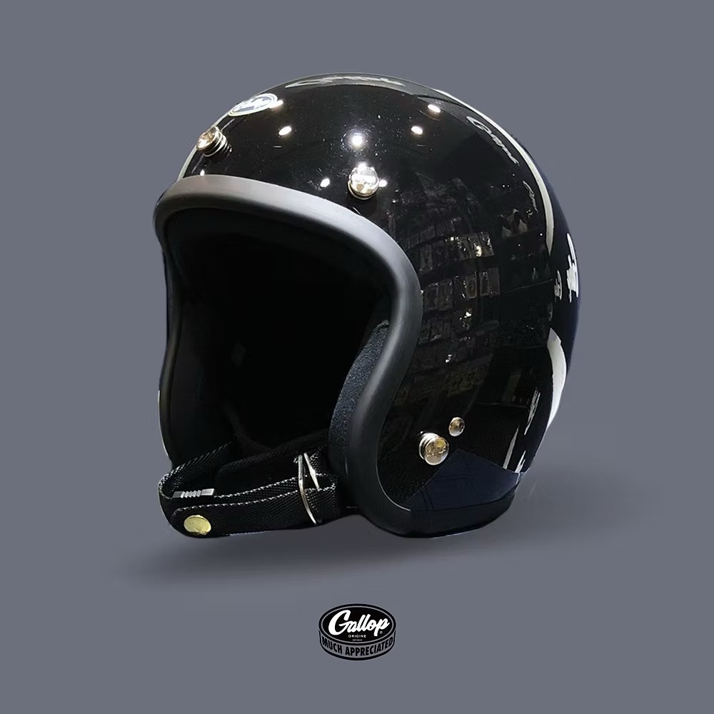 Gallop 素色復古帽【亮黑】3/4罩式