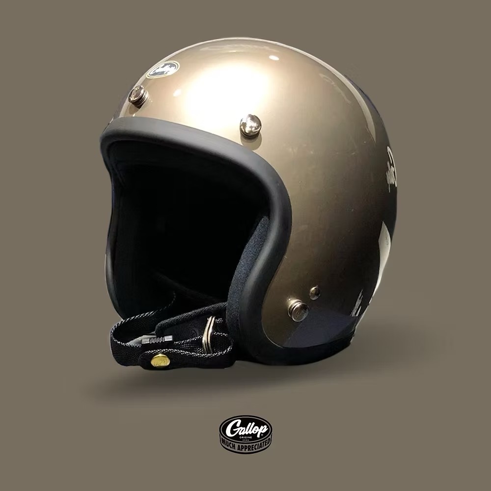 Gallop 素色復古帽【灰金】3/4罩式