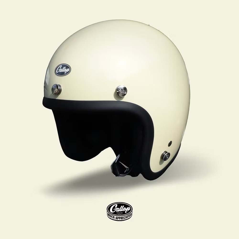 Gallop 素色復古帽【米白】3/4罩式