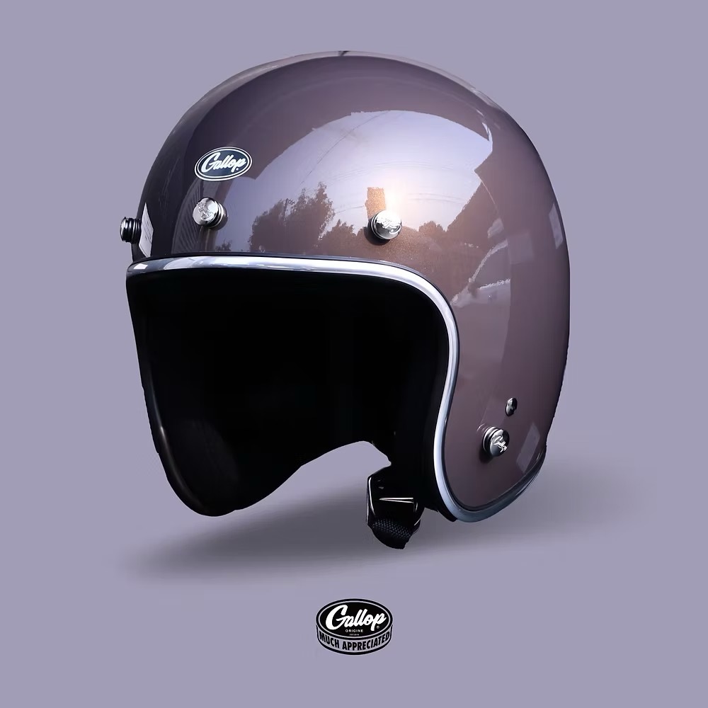 Gallop 素色復古帽【摩卡褐/銀邊】3/4罩式