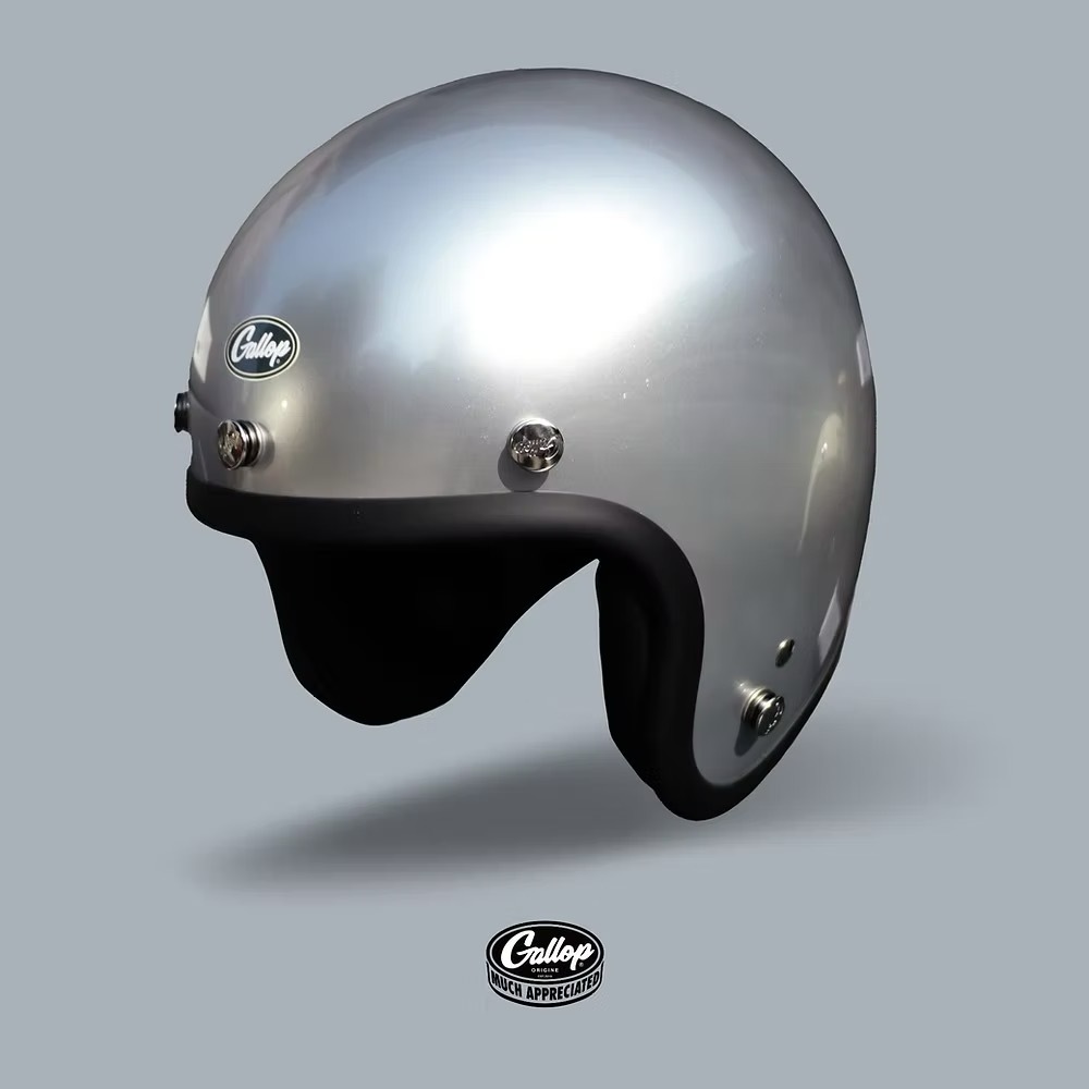 Gallop 素色復古帽【電鍍銀】3/4罩式