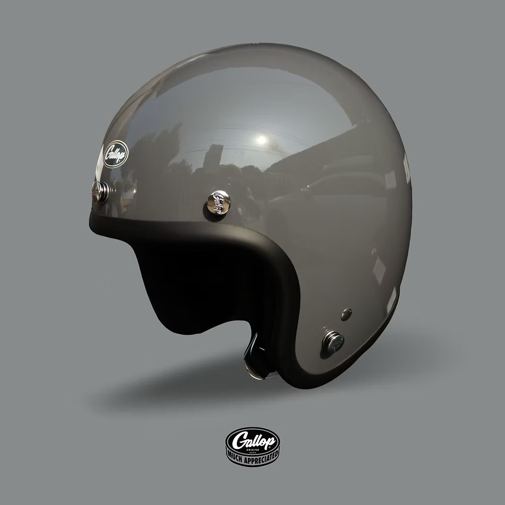 Gallop 素色復古帽【水泥灰】3/4罩式