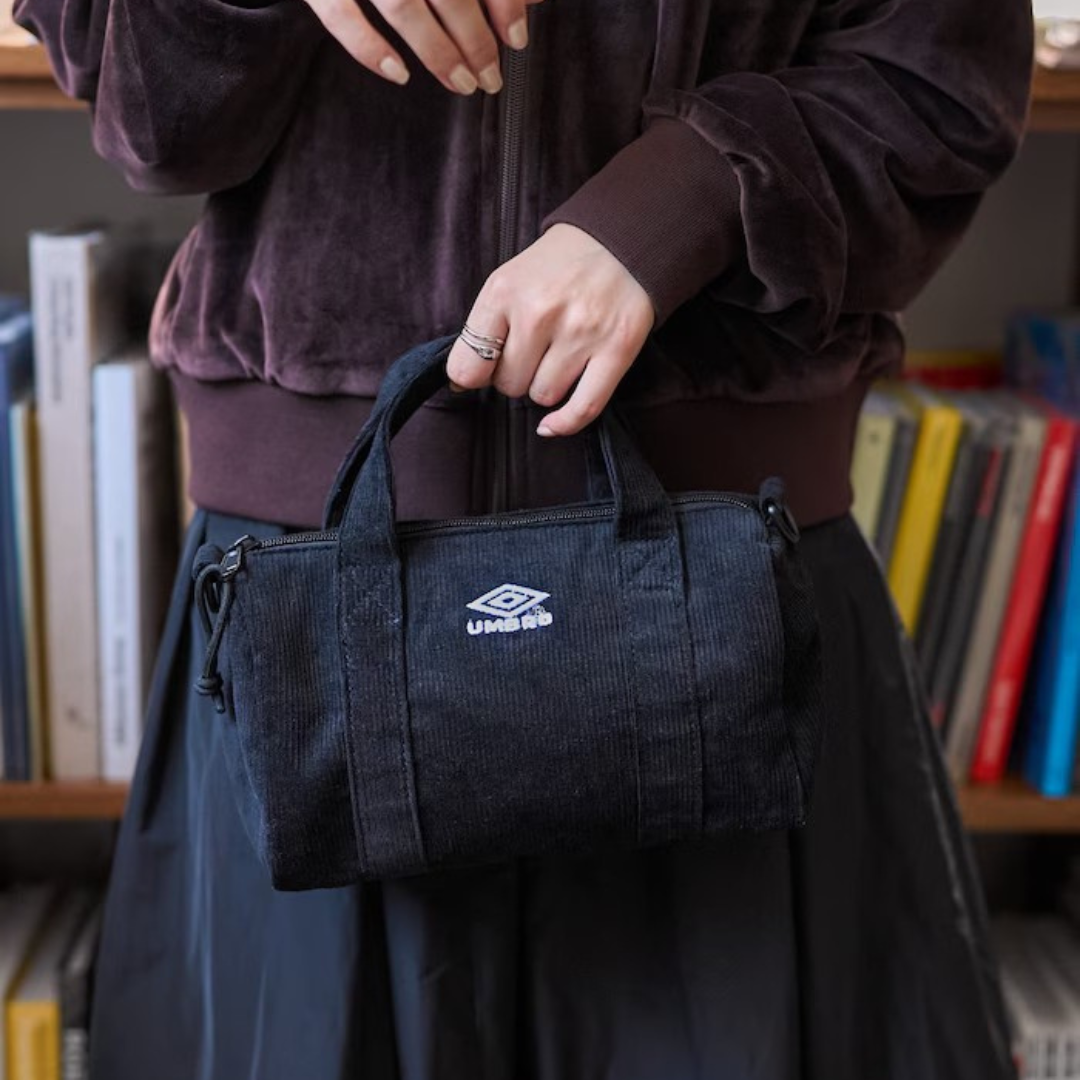 "代購" UMBRO Corduroy MINI BOSTON BAG 燈心絨圓筒包