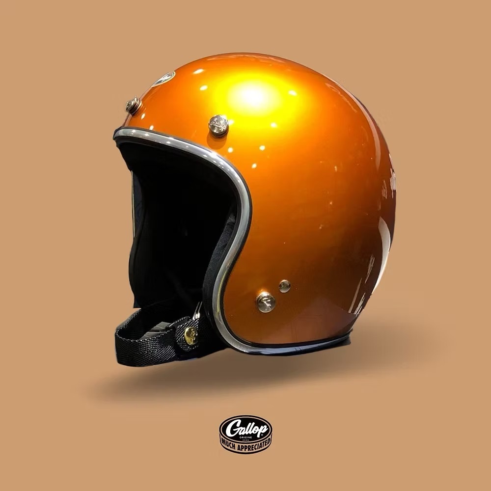 Gallop 素色復古帽【金沙/銀邊】3/4罩式