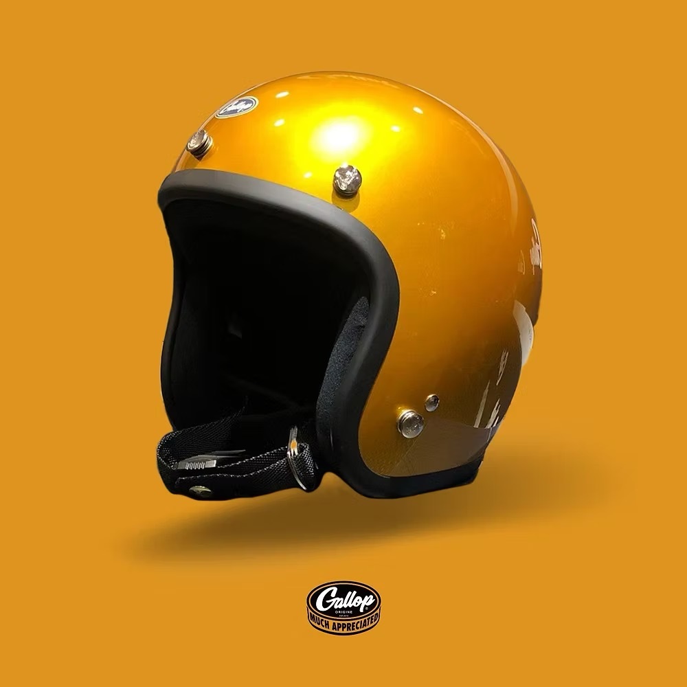 Gallop 素色復古帽【珍金】3/4罩式