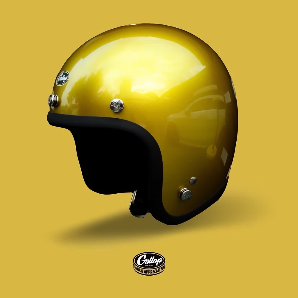 Gallop 素色復古帽【珍珠黃綠】3/4罩式