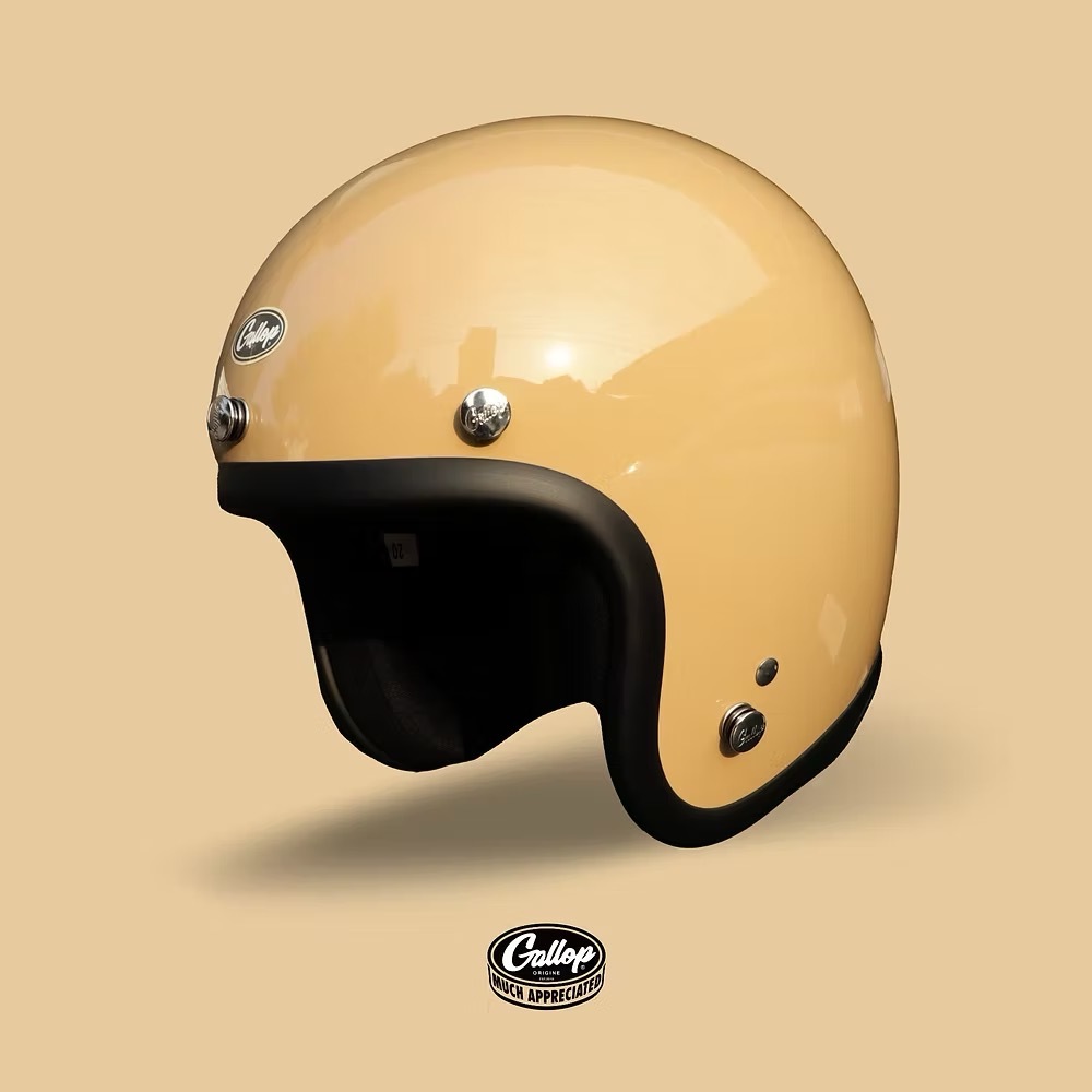 Gallop 素色復古帽【奶茶】3/4罩式