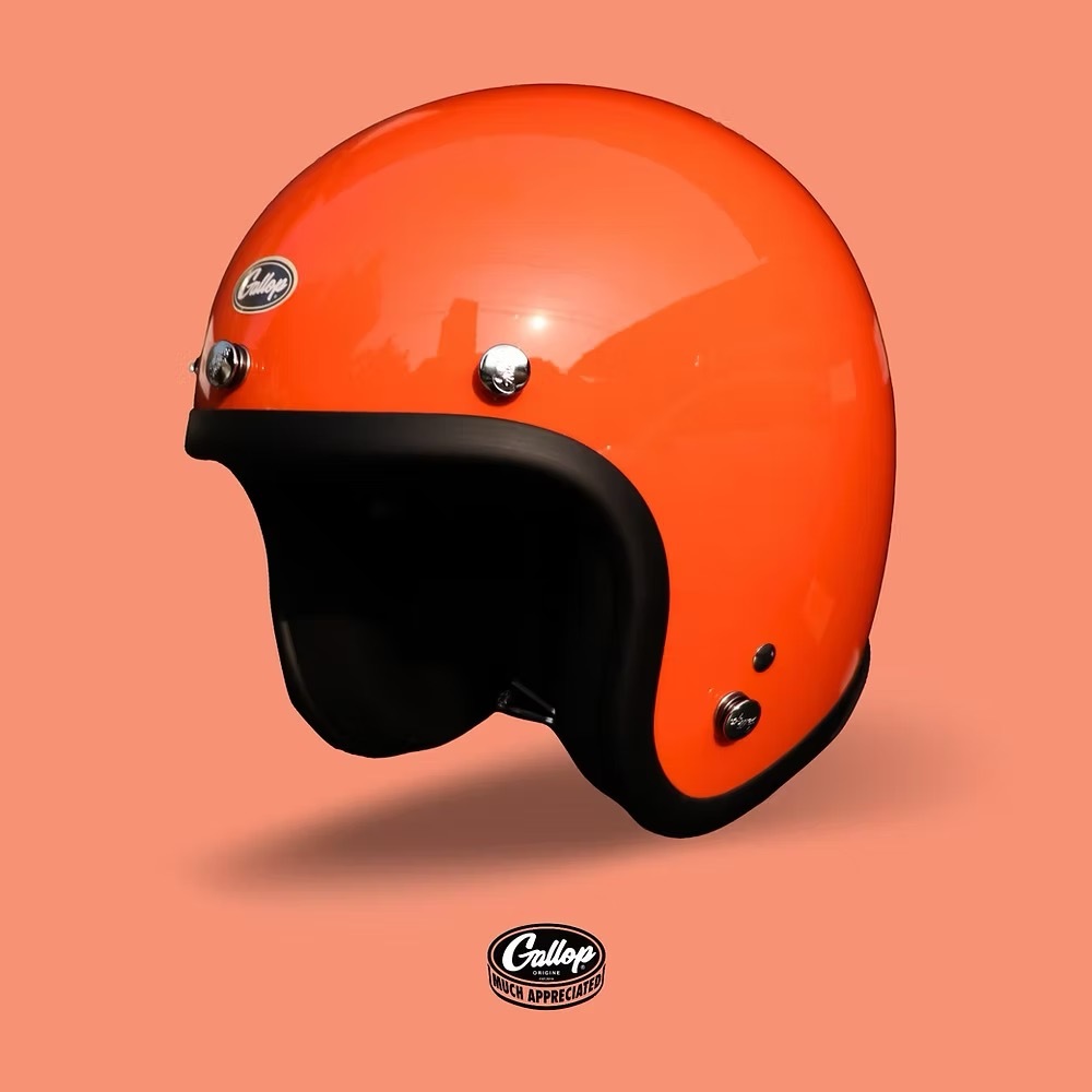 Gallop 素色復古帽【柑橘】3/4罩式