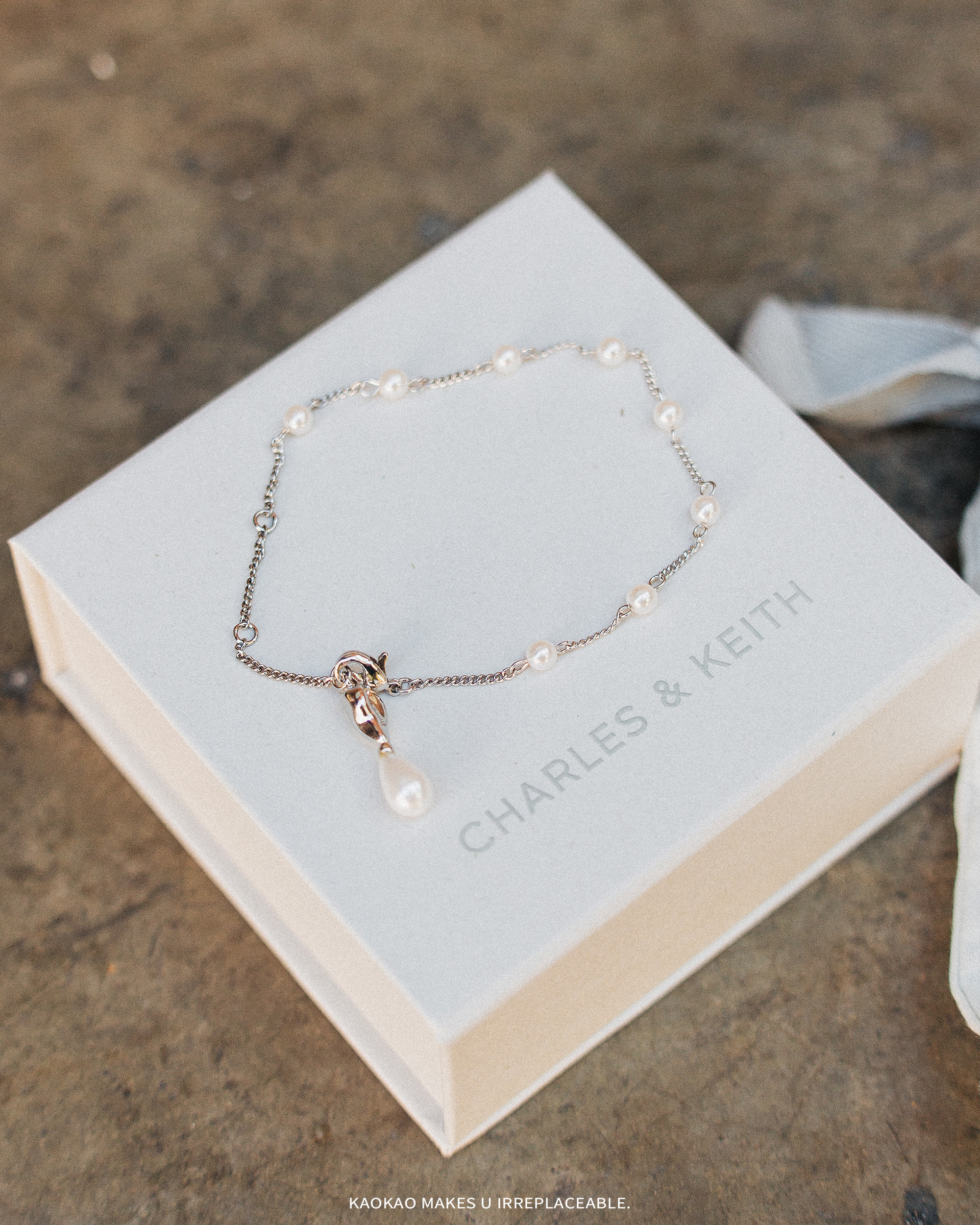 代購-CHARLES&KEITH 小ck 月光謐語系列 珍珠 手鍊