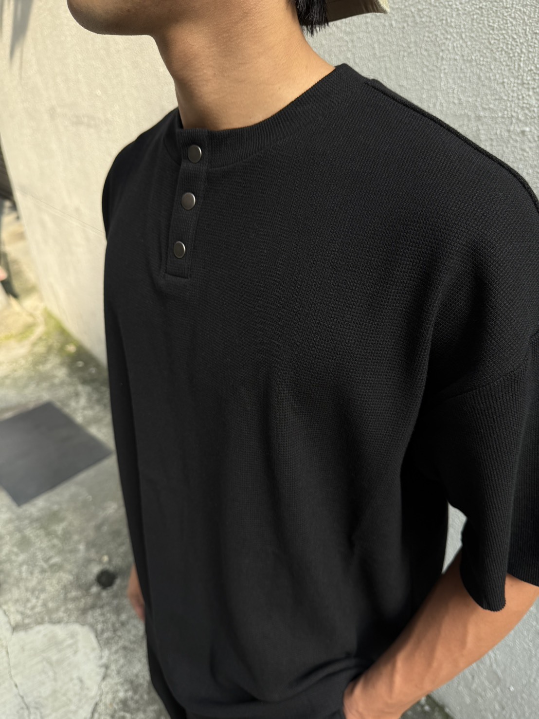 斯文敗類鈕扣針織短踢