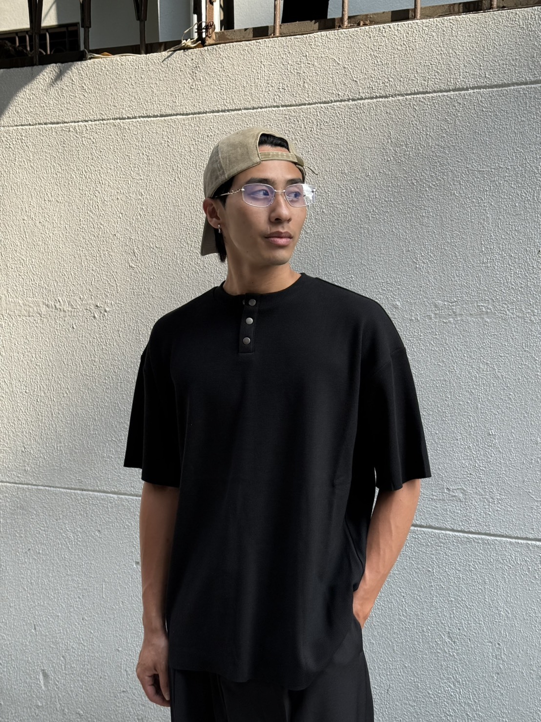 斯文敗類鈕扣針織短踢