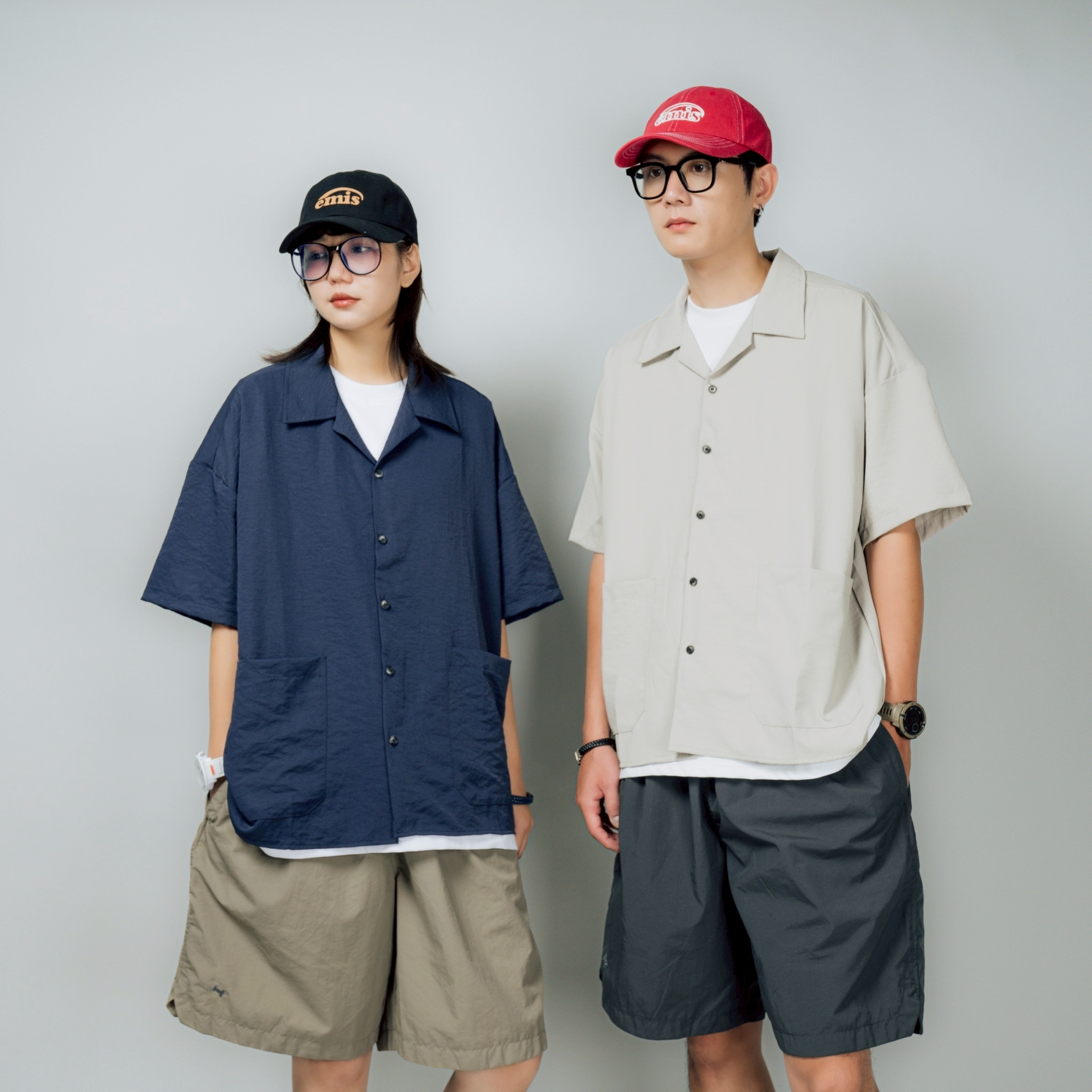 SBG 日系寬鬆口袋短袖襯衫 SB0154