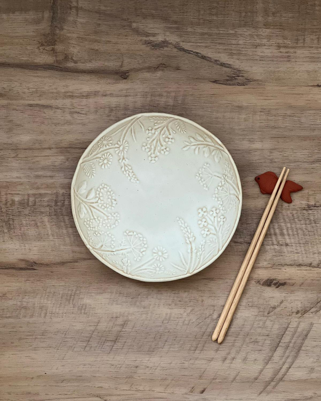 益子燒 香草20cm餐盤｜職人 若林健吾