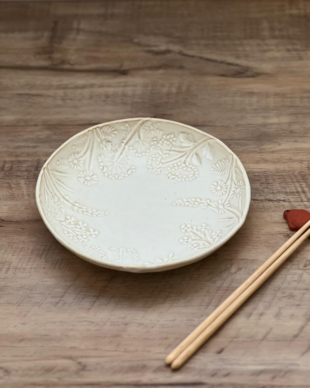 益子燒 香草20cm餐盤｜職人 若林健吾