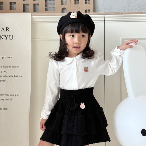 DTD校園簡約風-泡泡袖白T恤 ( 長袖 )