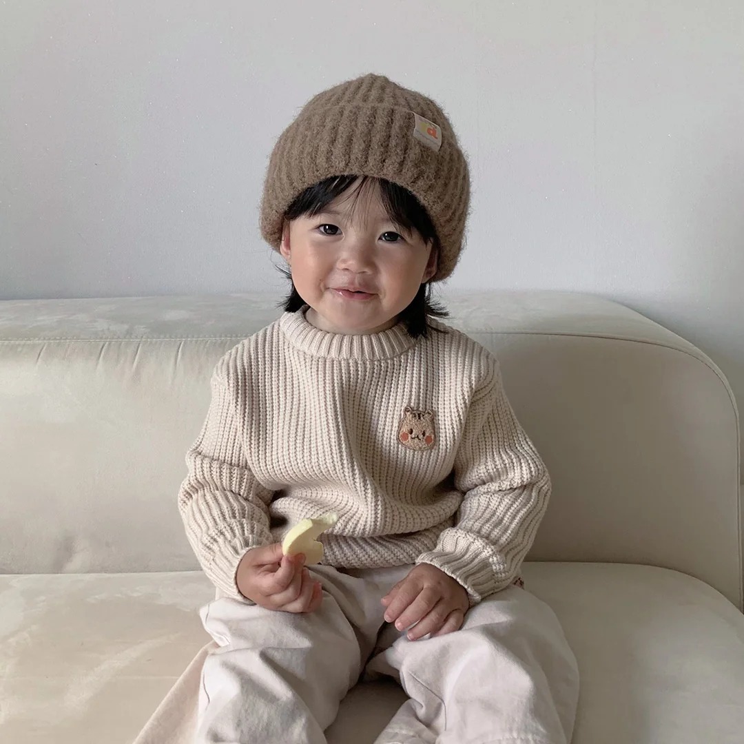 25F/W DTD棉花糖人物暖調針織上衣