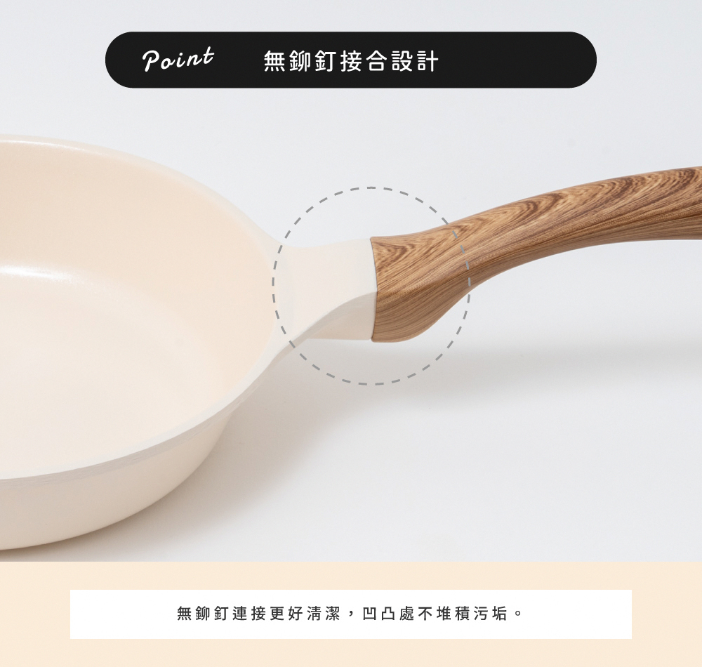 《HANAKO》六層輕量陶瓷不沾塗層平底鍋 20cm